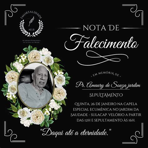 NOTA DE FALECIMENTO O .